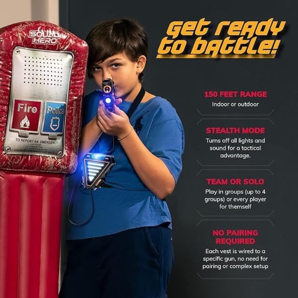 Rechargeable Laser Tag for Kids, Teens & Adults - Blasters & Vest Sensors - Fun Ideas Age 8+ Year Old Toys - 4 Set - Lazer Teen Boy Games - Boys & Girls Outdoor Teenage Group Activities - Image 5
