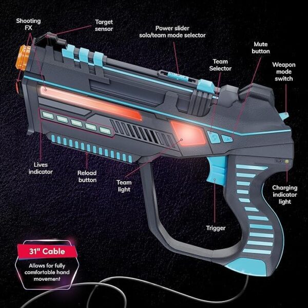 Rechargeable Laser Tag for Kids, Teens & Adults - Blasters & Vest Sensors - Fun Ideas Age 8+ Year Old Toys - 4 Set - Lazer Teen Boy Games - Boys & Girls Outdoor Teenage Group Activities - Image 9