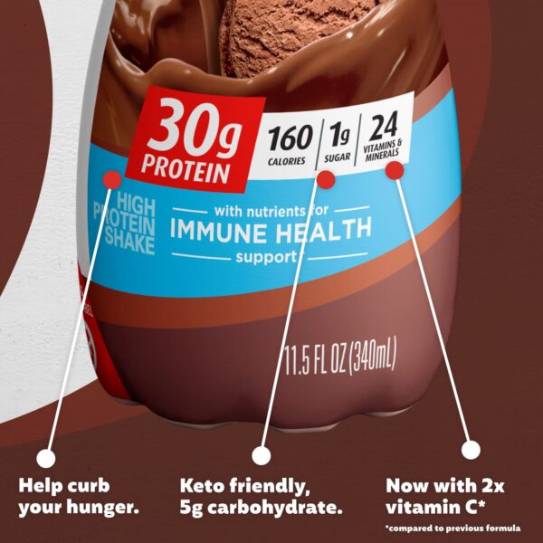 Premier Protein Shake, Chocolate, 30g Protein 1g Sugar 24 Vitamins Minerals Nutrients to Support Immune Health, 11.5 fl oz (Pack of 12) - Image 6