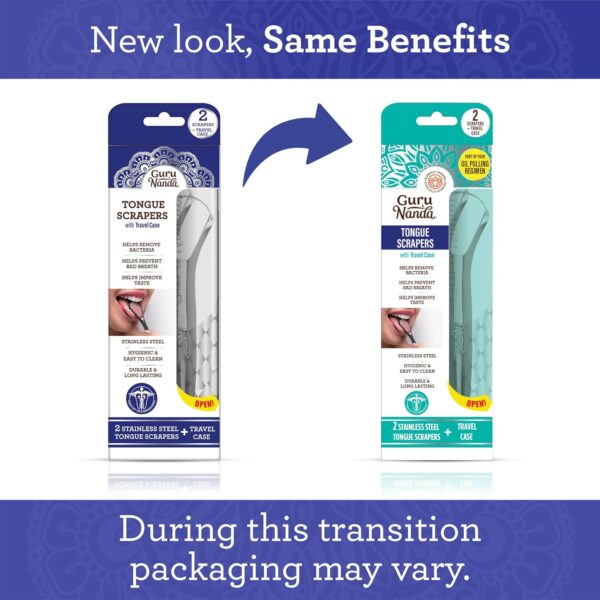 GuruNanda Tongue Scraper for Adults (2 Pack) with Travel Case, 420 Medical-Grade 100% Stainless Steel Tongue Cleaner, Aids in Fresh Breath & Oral Care - Image 8