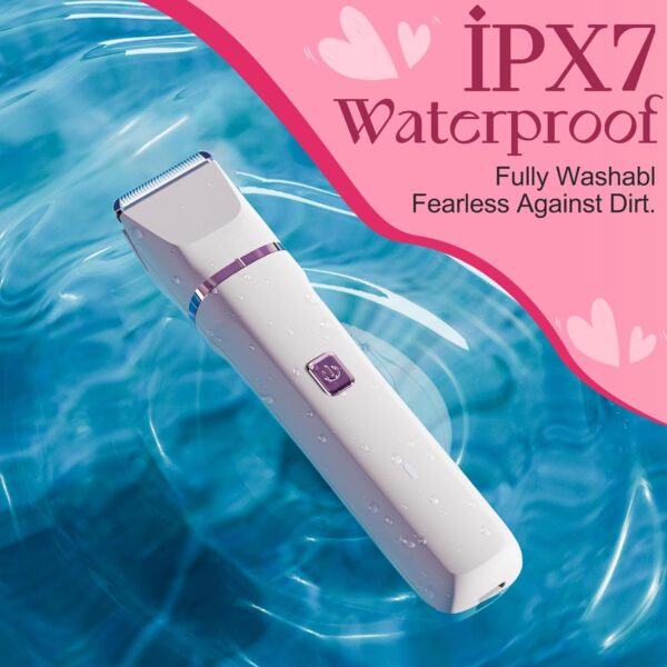 Bikini Trimmer for Women - Painless Electric Razors for Silk Skin,Cordless Body Shaver for Trip,Replaceable Lady Facial Razor, IPX7 Waterproof&Easy Cleaning, Ceramic Blade, USB Charge Dock Pink - Image 6