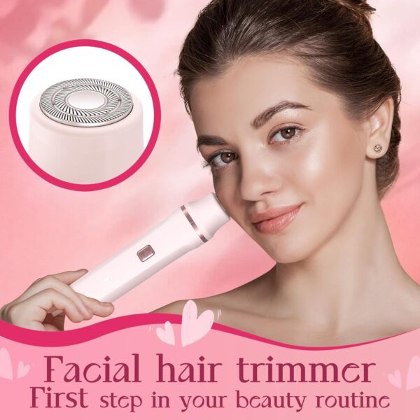 Bikini Trimmer for Women - Painless Electric Razors for Silk Skin,Cordless Body Shaver for Trip,Replaceable Lady Facial Razor, IPX7 Waterproof&Easy Cleaning, Ceramic Blade, USB Charge Dock Pink - Image 4