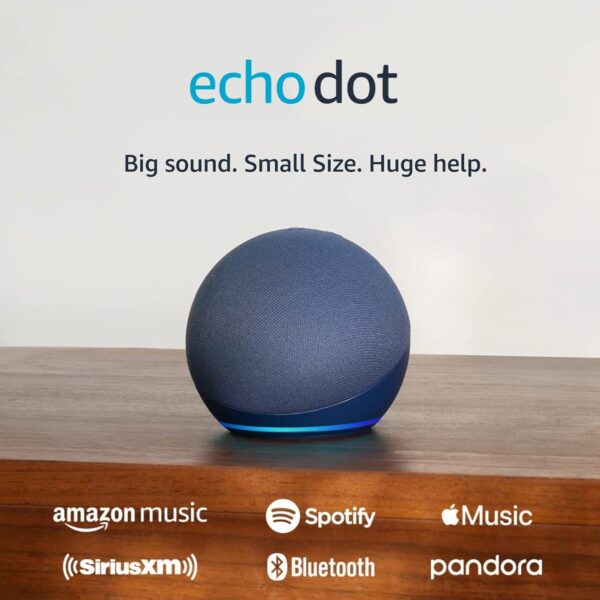 Amazon Echo Dot (newest model), Vibrant sounding Alexa speaker, Great for bedrooms, dining rooms and offices, Deep Sea Blue - Image 4
