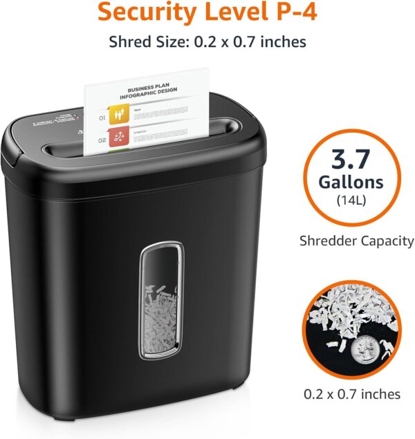 Amazon Basics 8-Sheet Cross Cut Paper Shredder and Credit Card Shredder - Black - Image 7