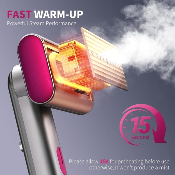 Steamer for Clothes, Portable Travel Handheld Clothing Wrinkles Remover for Clothes, 15s Fast Heat-up, 70ml Water Tank with measuring cup, Portable Garment Steamer for 120V Countries, for Home, Travel - Image 8