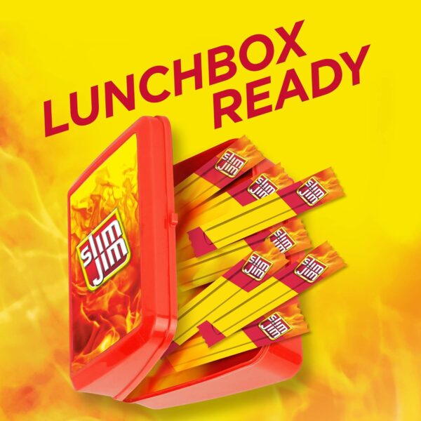 Slim Jim Smoked Meat Sticks, Original Flavor, 6g Protein Per Serving, Snack Size, 0.28 oz. (14 Count) - Image 3