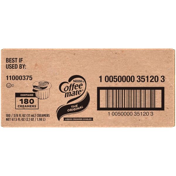 Nestle Coffee mate Coffee Creamer, Original, Liquid Creamer Singles, Non Dairy, No Refrigeration, 0.375 fl oz Tubs (Pack of 180) - Image 8