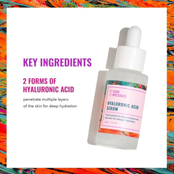 Good Molecules Hyaluronic Acid Serum - Hydrating, Non-greasy formula to Moisturize, Plump - 1% HA, Anti-aging, Water-Based Skincare for Face - Image 8