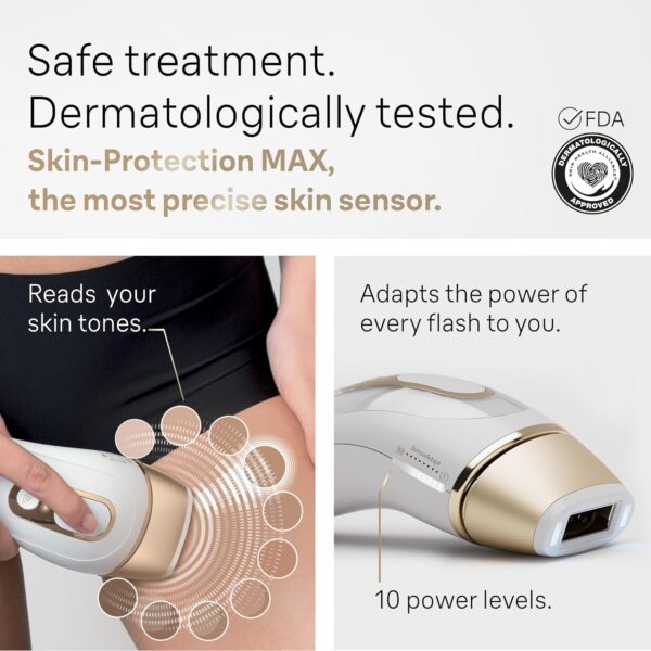 Braun IPL at Home Laser Hair Removal for Women and Men, Silk Expert Pro 5 PL5137 with Venus Swirl Razor, Long-Lasting Reduction in Hair Regrowth for Body & Face, Corded, PL5137 - Image 7
