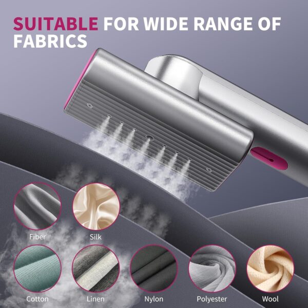 Steamer for Clothes, Portable Travel Handheld Clothing Wrinkles Remover for Clothes, 15s Fast Heat-up, 70ml Water Tank with measuring cup, Portable Garment Steamer for 120V Countries, for Home, Travel - Image 3