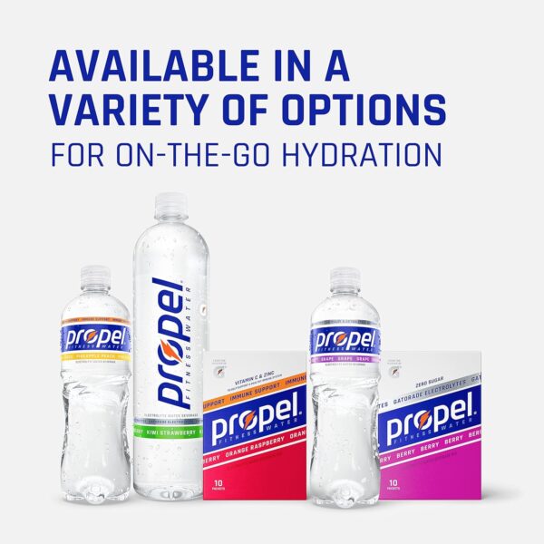 Propel, Kiwi Strawberry, Zero Calorie Sports Drinking Water with Electrolytes and Vitamins C&E, 16.9 Fl Oz (Pack of 12) - Packaging May Vary - Image 3