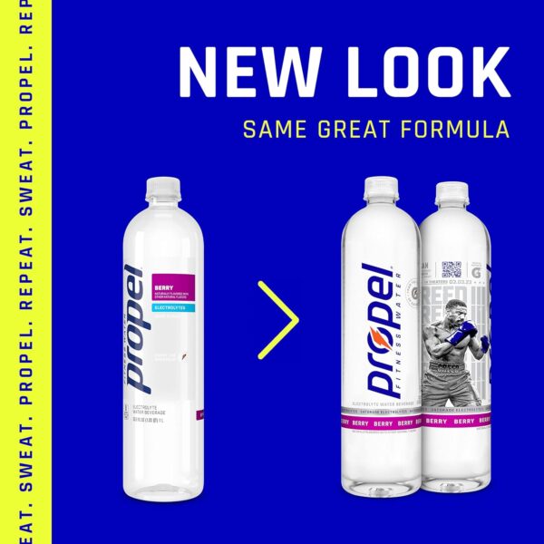 Propel, Kiwi Strawberry, Zero Calorie Sports Drinking Water with Electrolytes and Vitamins C&E, 16.9 Fl Oz (Pack of 12) - Packaging May Vary - Image 8